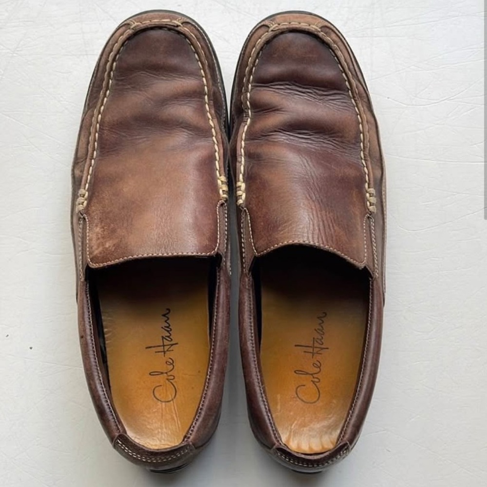 Cole Haan Brown Leather Slip-On Loafers